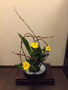 Modern Japanese flower arrangement